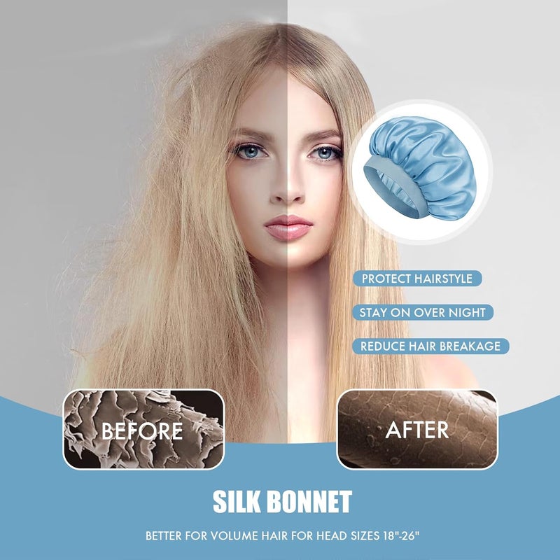Doitory Store Satin Silk Bonnet for Sleeping, Double Layer Silk Sleep Cap for Men & Women, Soft Satin Lined Bonnet for Curly Hair - Image 5